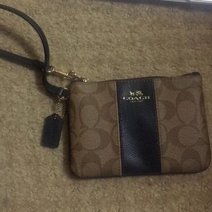 Tan coach wristlet